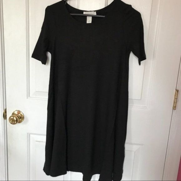 Forever 21 Black French Terry Swing Dress - Picture 2 of 3